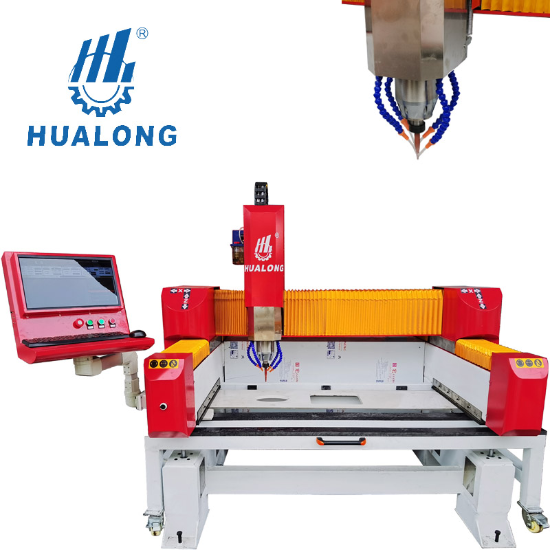 Hualong piedra maquinaria alta eficiencia cnc granito mármol losa encimera fregadero agujero corte enrutador recorte máquina de corte