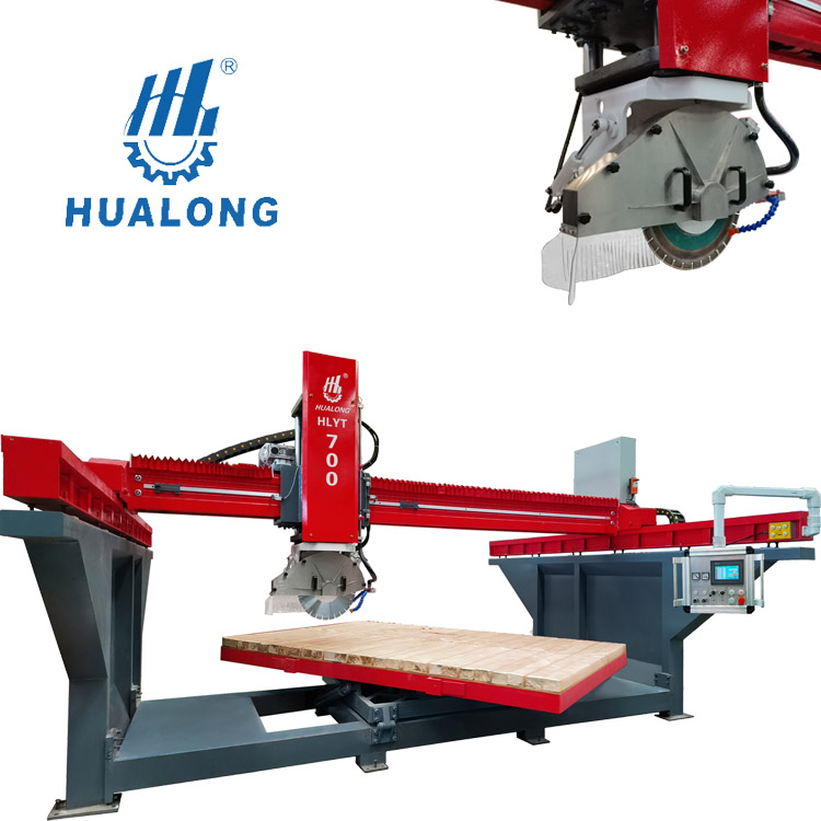 Máquina cortadora de piedra de losa de mármol de granito con sierra de puente monobloque HUALONG HLYT-700