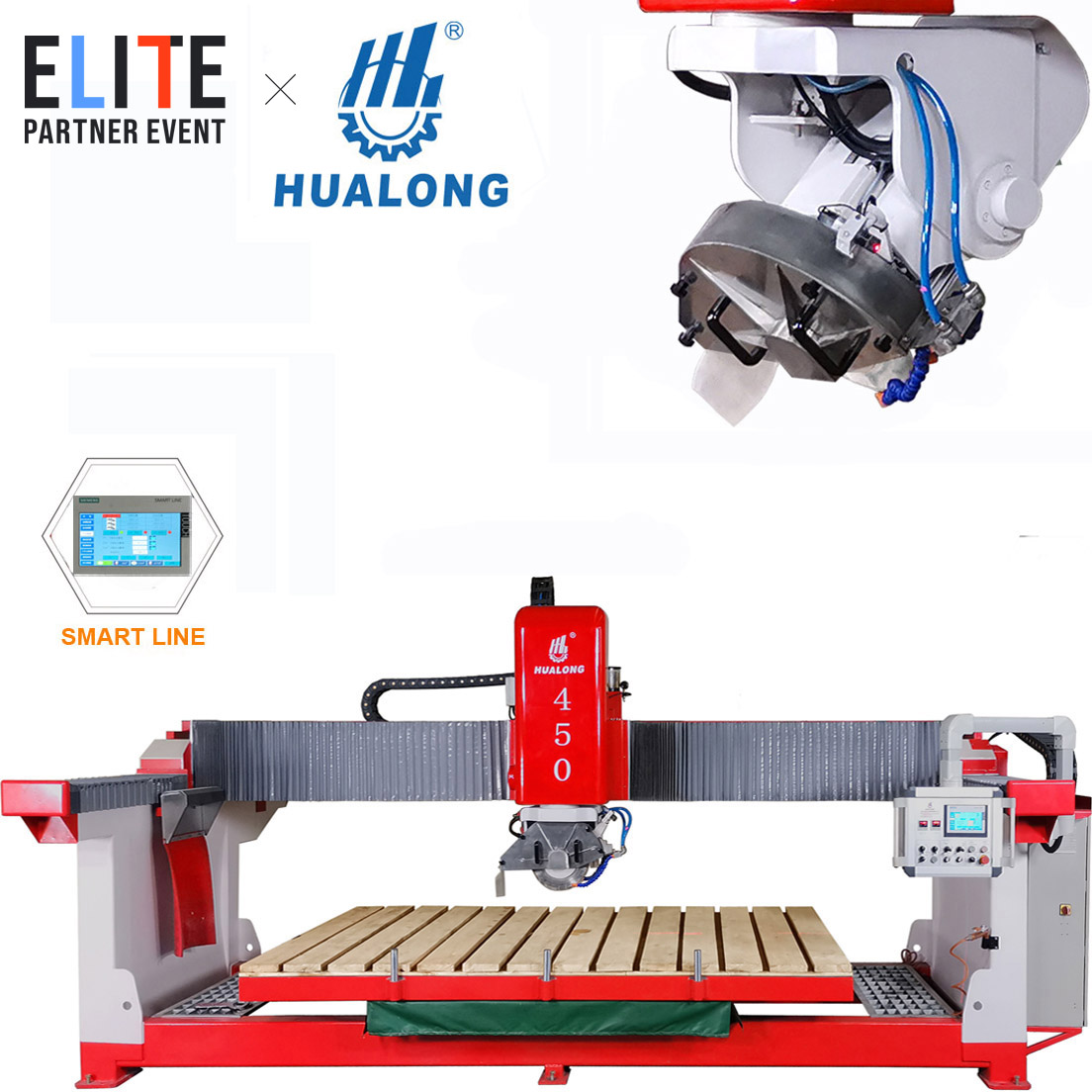 Maquinaria Hualong Hlsq-450 Máquina cortadora de piedra Máquina cortadora de sierra de puente de piedra Máquina cortadora de piedra monobloque Máquina cortadora de piedra infrarroja