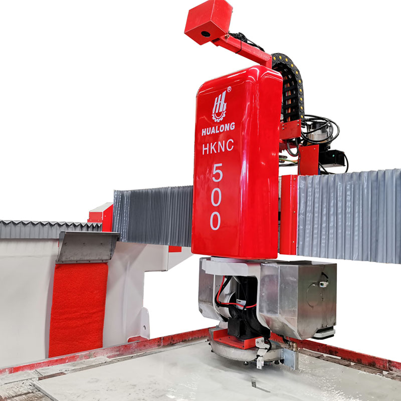 Maquinaria de piedra HUALONG HKNC-500 multipropósito con fresado automático sierra de puente granito mármol CNC máquina de corte de piedra