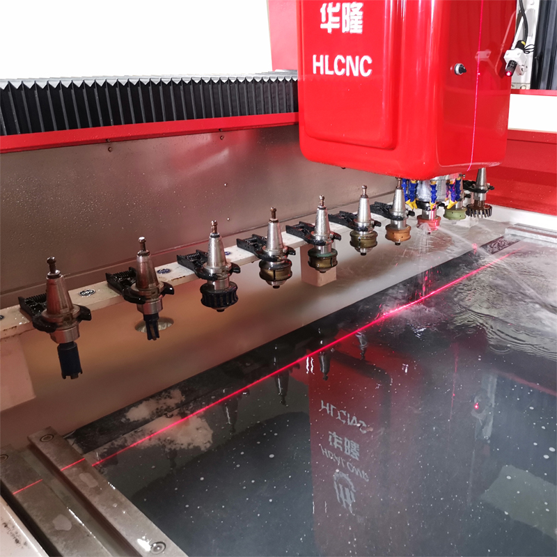 Máquina pulidora de bordes de piedra de 3 ejes automática de alta eficiencia HLCNC-1308/3319
